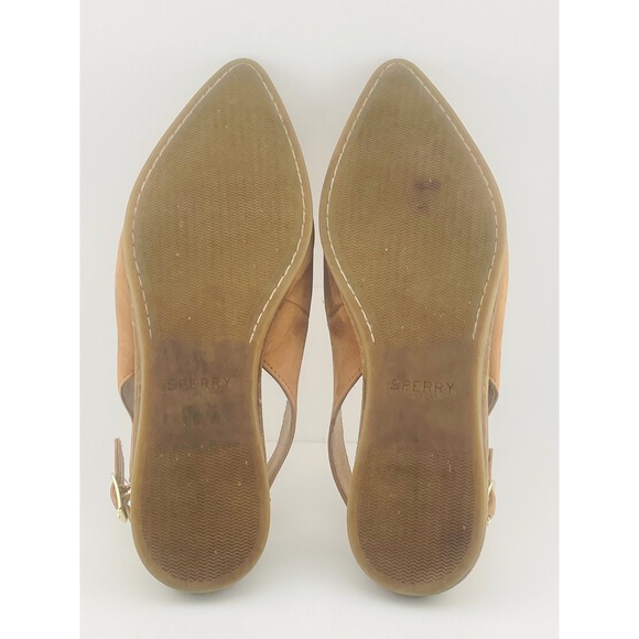 Leather Suede pointed toe slingback flat sandals Sperry Saybrook women\'s‎ sz 10 main image 7